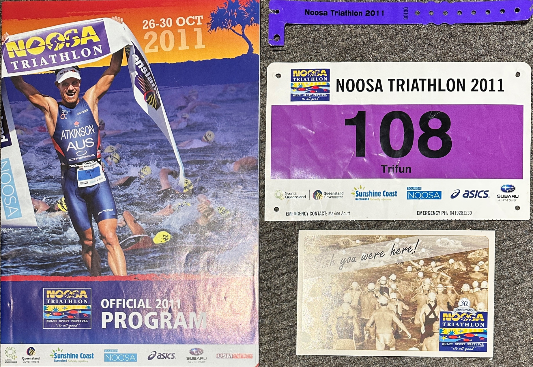 Ron Acutt - Noosa Triathlon 2011 memorabilia